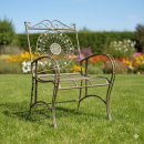Granada Gartenstuhl mit Armlehnen – Klappbarer Metallstuhl im Landhausstil